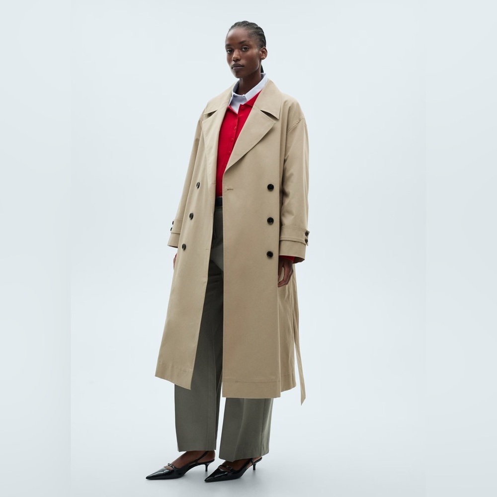 MANGO Long oversized Trench Coat - Picture 3 of 8